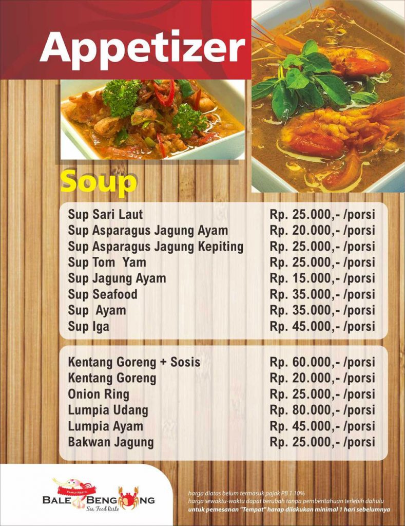 Daftar Menu Jakarta Bale Bengong Resto Tempat Makan 